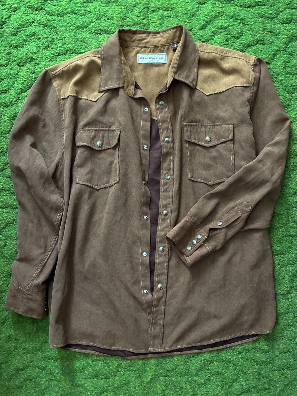 Vintage Bit & Bridle Faux Suede Western Shirt